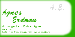 agnes erdman business card